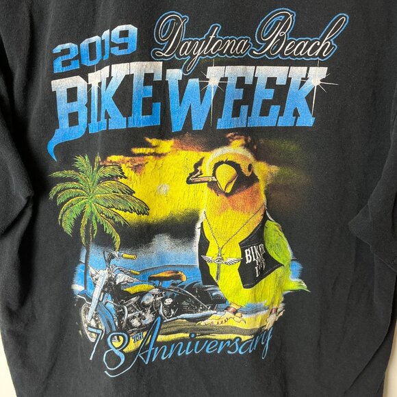 2019 Daytona Beach Bike Week T Shirt Adult Black Large L Motor Graphic Tee Logo - Picture 9 of 16